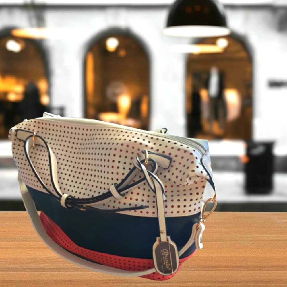 Brangio Italy Striped Circles Shoulder Bag